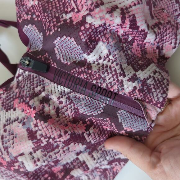 Victoria's Secret Knockout Ultra Max Sports Bra Snake Print Zip Front 34DD 34E - Picture 3 of 6